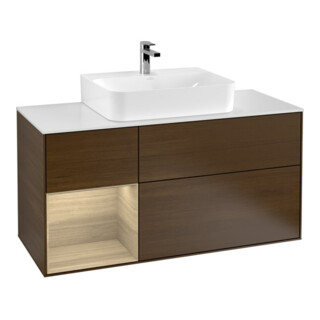 V&B Waschtischunterschrank Finion 120cm, Pl wh. m, Reg li Oa ven, wal ven