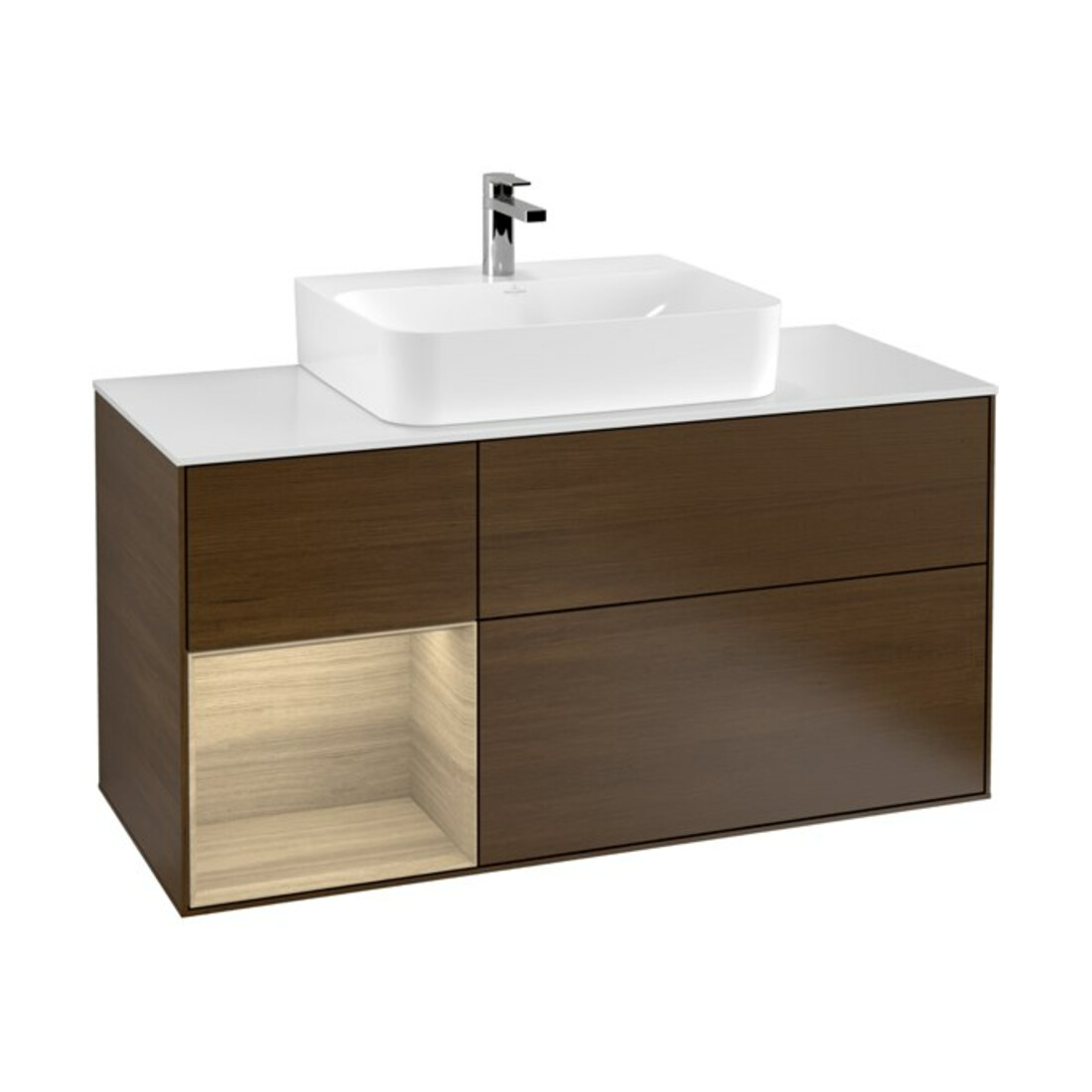 V&B Waschtischunterschrank Finion 120cm, Pl wh. m, Reg li Oa ven, wal ven