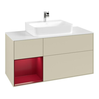 V&B Waschtischunterschrank Finion 120cm, Pl wh. m, Reg li Peo, si Gr m Lac