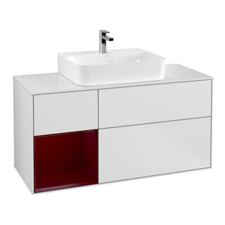 V&B Waschtischunterschrank Finion 120cm, Pl wh. m, Reg li Peo, wh. m Lac