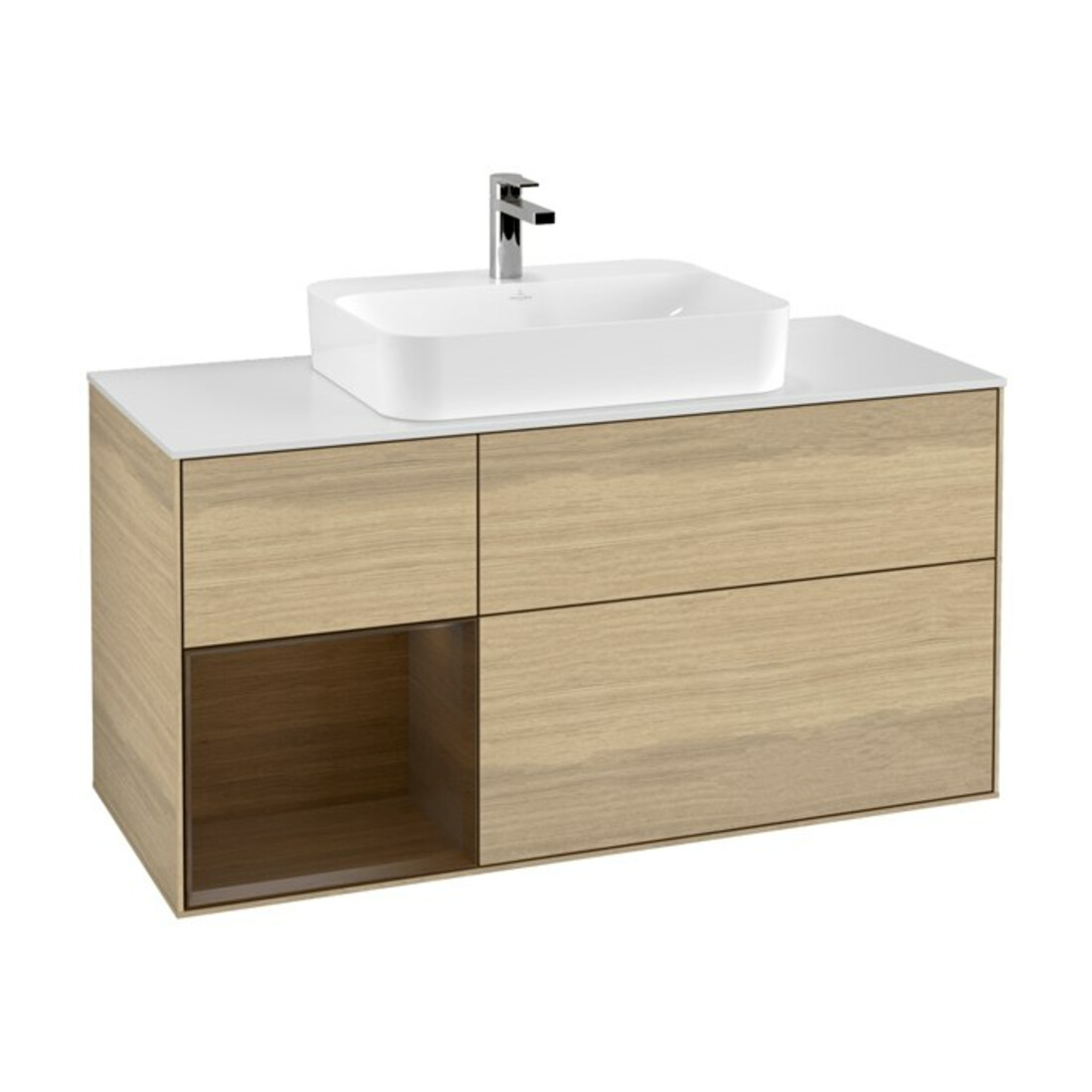 V&B Waschtischunterschrank Finion 120cm, Pl wh. m, Reg li wal ven, Oa ven