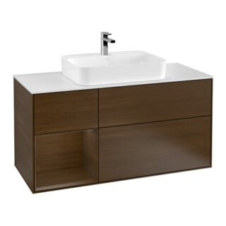 V&B Waschtischunterschrank Finion 120cm, Pl wh. m, Reg li wal ven, wal ven