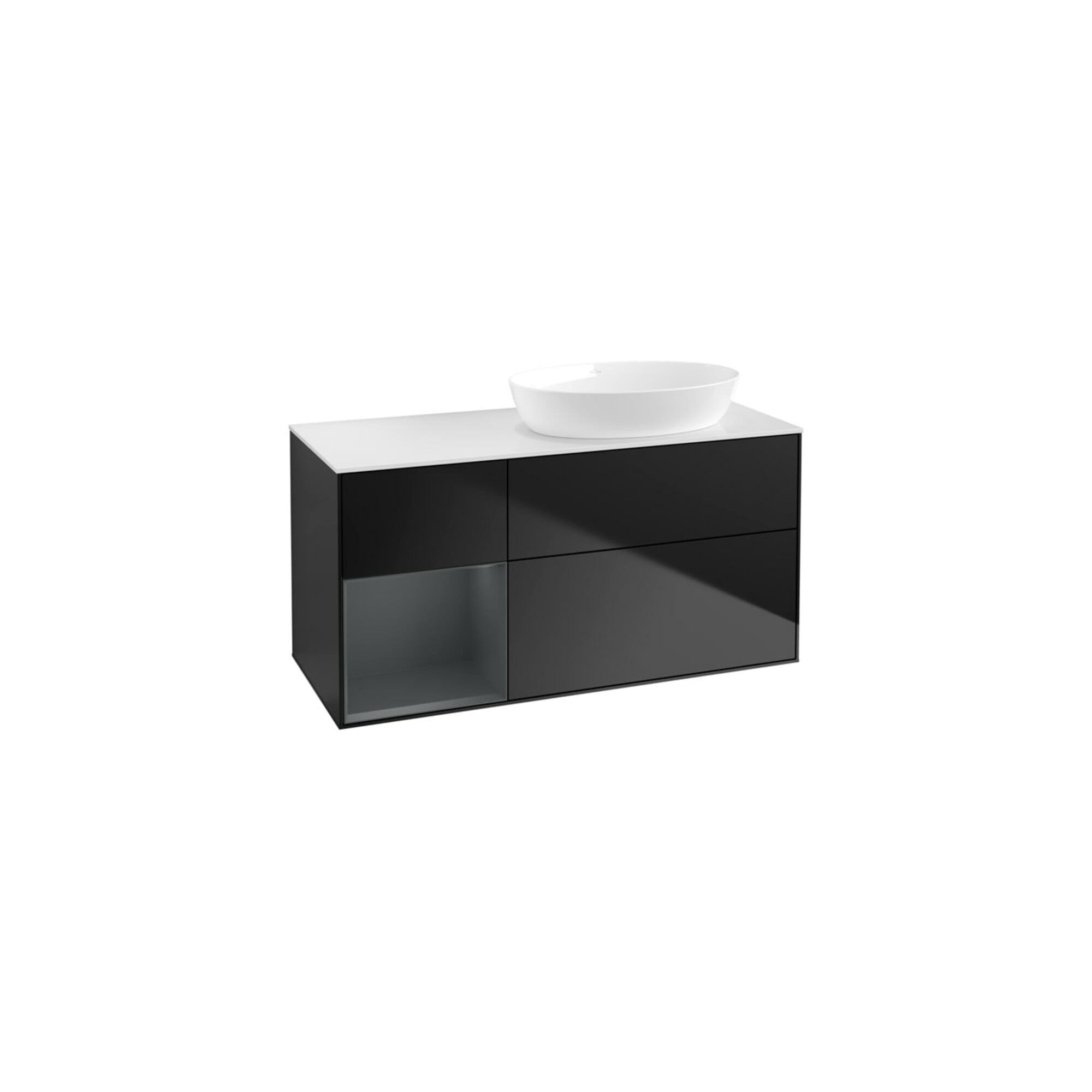 V&B Waschtischunterschrank Finion 120cm, Pl wh. m, Reg md m Lac, bla m Lac ; Villeroy & Boch