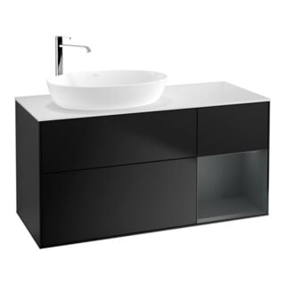 V&B Waschtischunterschrank Finion 120cm, Pl wh. m, Reg md m Lac, bla m Lac