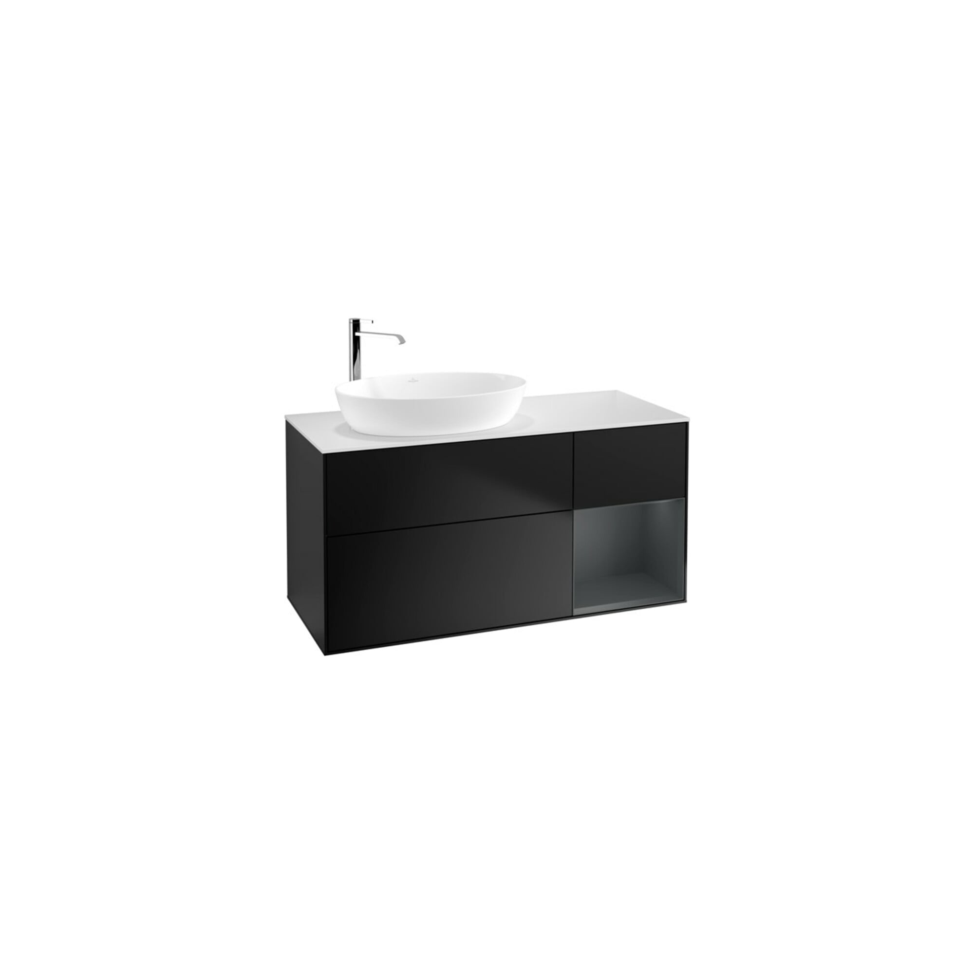 V&B Waschtischunterschrank Finion 120cm, Pl wh. m, Reg md m Lac, bla m Lac ; Villeroy & Boch