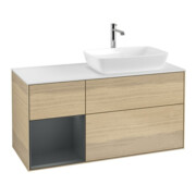V&B Waschtischunterschrank Finion 120cm, Pl wh. m, Reg md m Lac, Oa ven