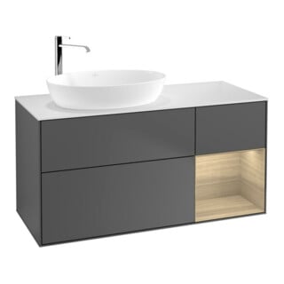V&B Waschtischunterschrank Finion 120cm, Pl wh. m, Reg Oa ven, Anthrac. m