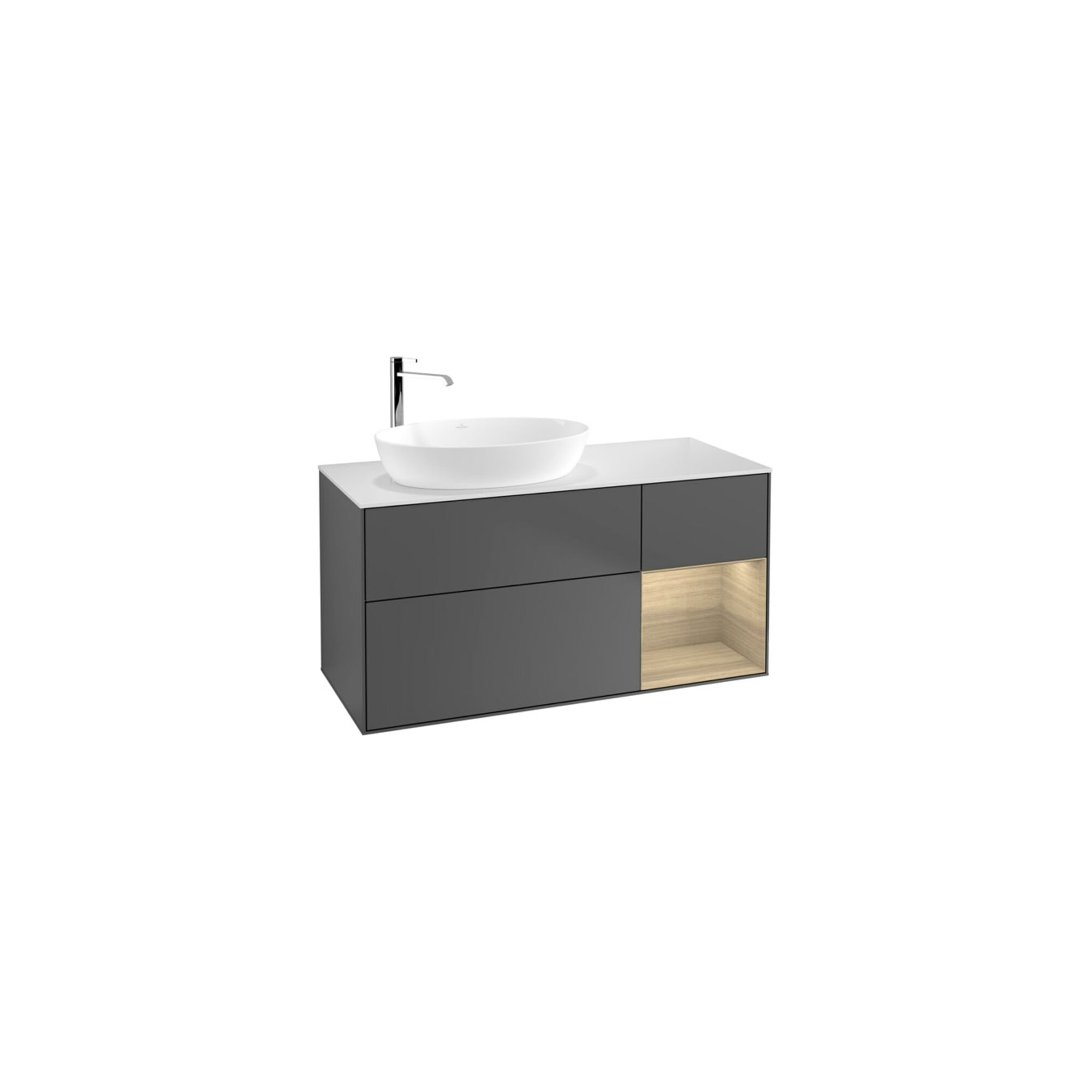 V&B Waschtischunterschrank Finion 120cm, Pl wh. m, Reg Oa ven, Anthrac. m ; Villeroy & Boch