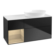 V&B Waschtischunterschrank Finion 120cm, Pl wh. m, Reg Oa ven, bla m Lac