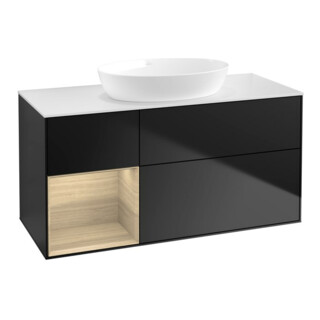 V&B Waschtischunterschrank Finion 120cm, Pl wh. m, Reg Oa ven, bla m Lac
