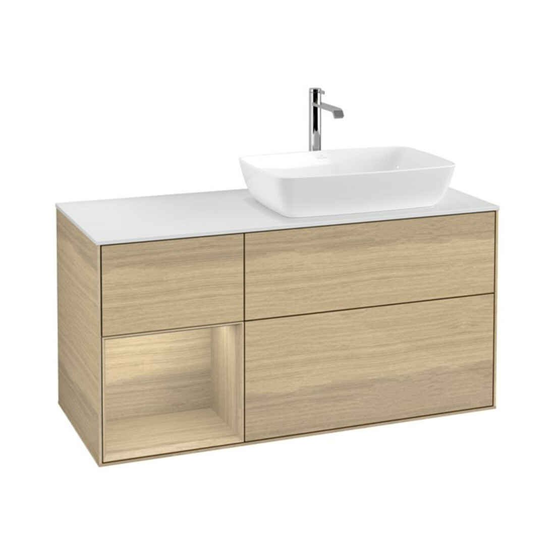 V&B Waschtischunterschrank Finion 120cm, Pl wh. m, Reg Oa ven, Oa ven