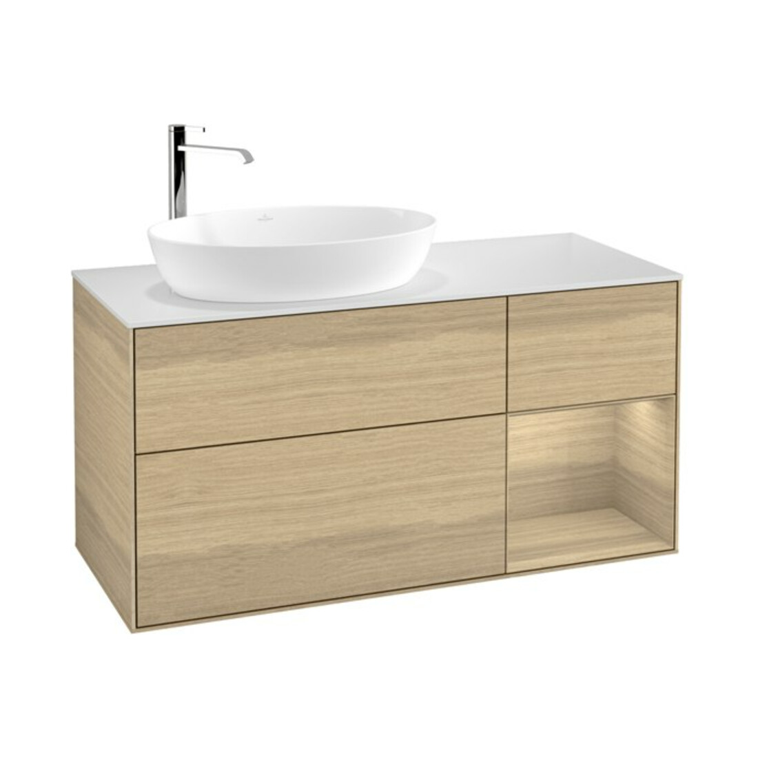 V&B Waschtischunterschrank Finion 120cm, Pl wh. m, Reg Oa ven, Oa ven