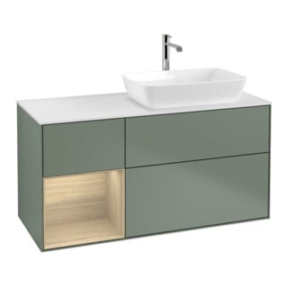 V&B Waschtischunterschrank Finion 120cm, Pl wh. m, Reg Oa ven, Oli. m Lac