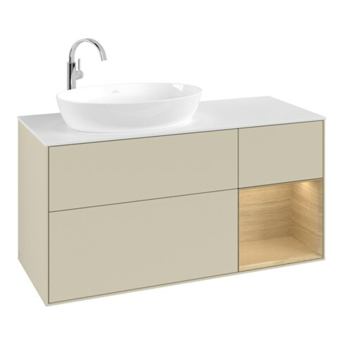 V&B Waschtischunterschrank Finion 120cm, Pl wh. m, Reg Oa ven, si Gr m Lac