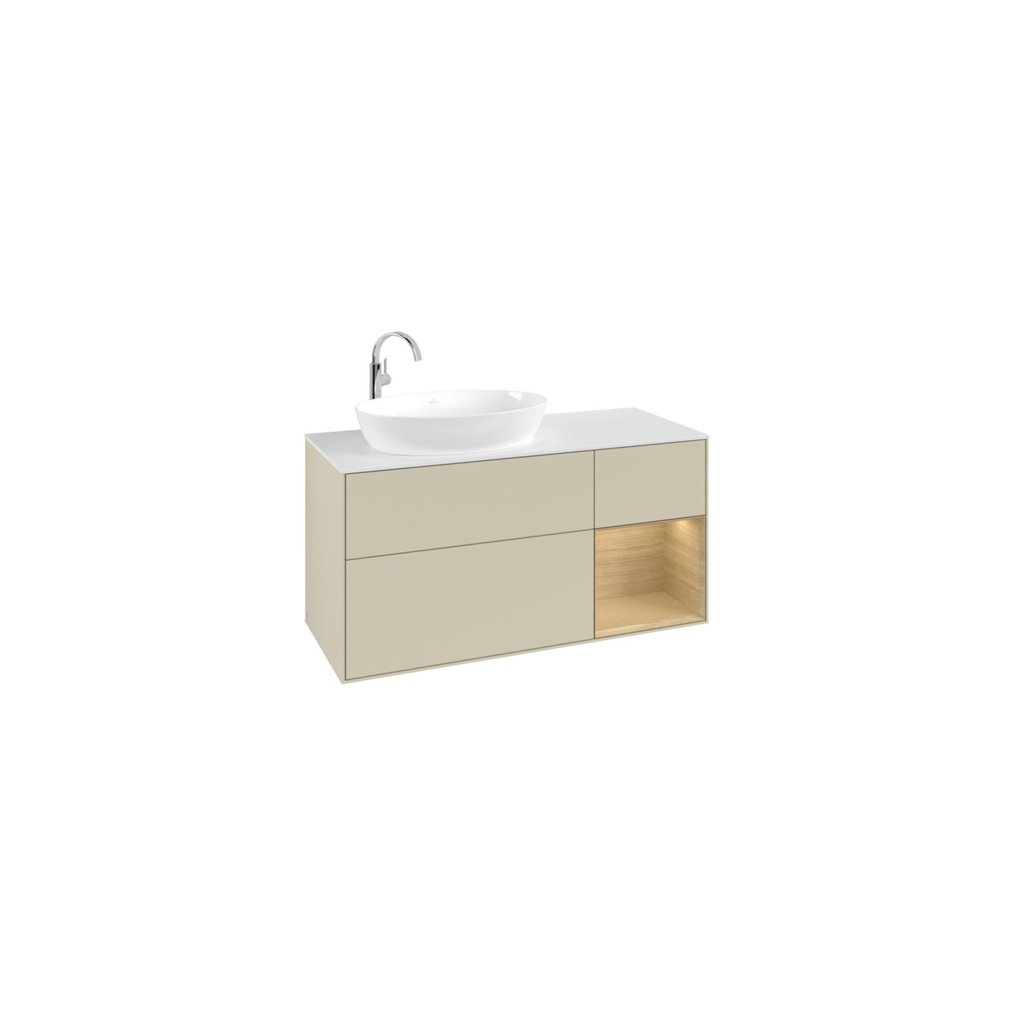 V&B Waschtischunterschrank Finion 120cm, Pl wh. m, Reg Oa ven, si Gr m Lac ; Villeroy & Boch