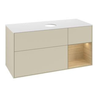 V&B Waschtischunterschrank Finion 120cm, Pl wh. m, Reg Oa ven, si Gr m Lac