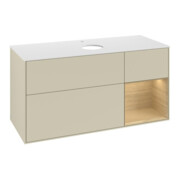 V&B Waschtischunterschrank Finion 120cm, Pl wh. m, Reg Oa ven, si Gr m Lac
