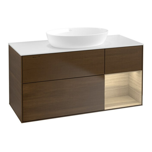V&B Waschtischunterschrank Finion 120cm, Pl wh. m, Reg Oa ven, wal ven