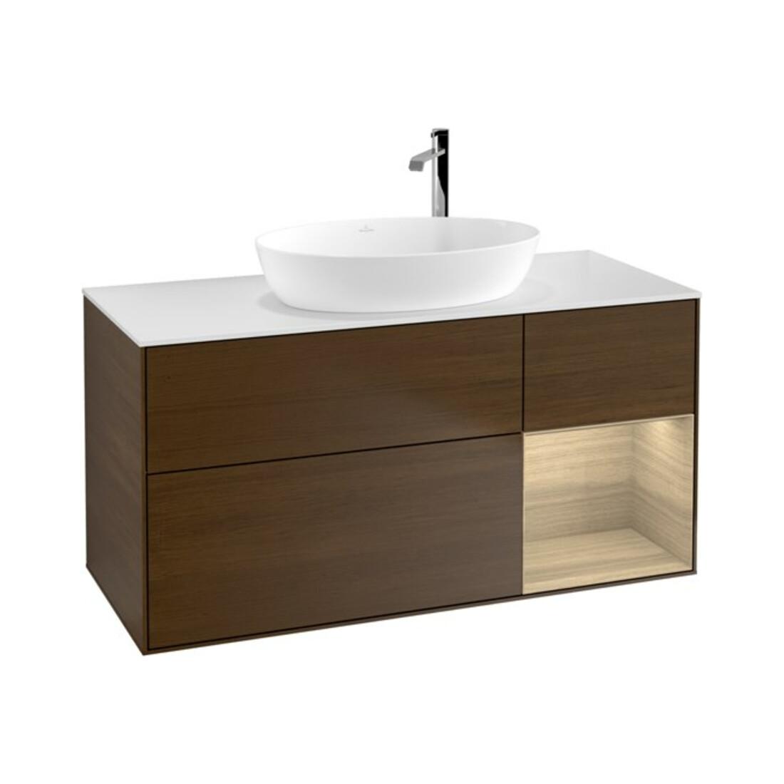 V&B Waschtischunterschrank Finion 120cm, Pl wh. m, Reg Oa ven, wal ven