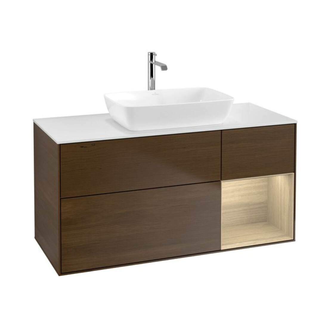 V&B Waschtischunterschrank Finion 120cm, Pl wh. m, Reg Oa ven, wal ven