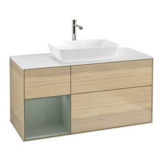 V&B Waschtischunterschrank Finion 120cm, Pl wh. m, Reg Oli. m Lac, Oa ven
