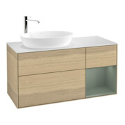 V&B Waschtischunterschrank Finion 120cm, Pl wh. m, Reg Oli. m Lac, Oa ven