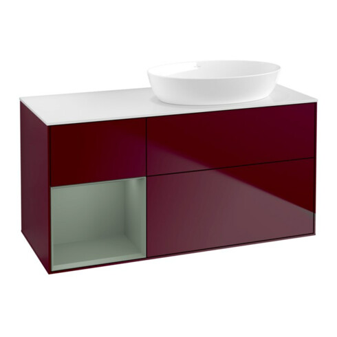 V&B Waschtischunterschrank Finion 120cm, Pl wh. m, Reg Oli. m Lac, Peo m