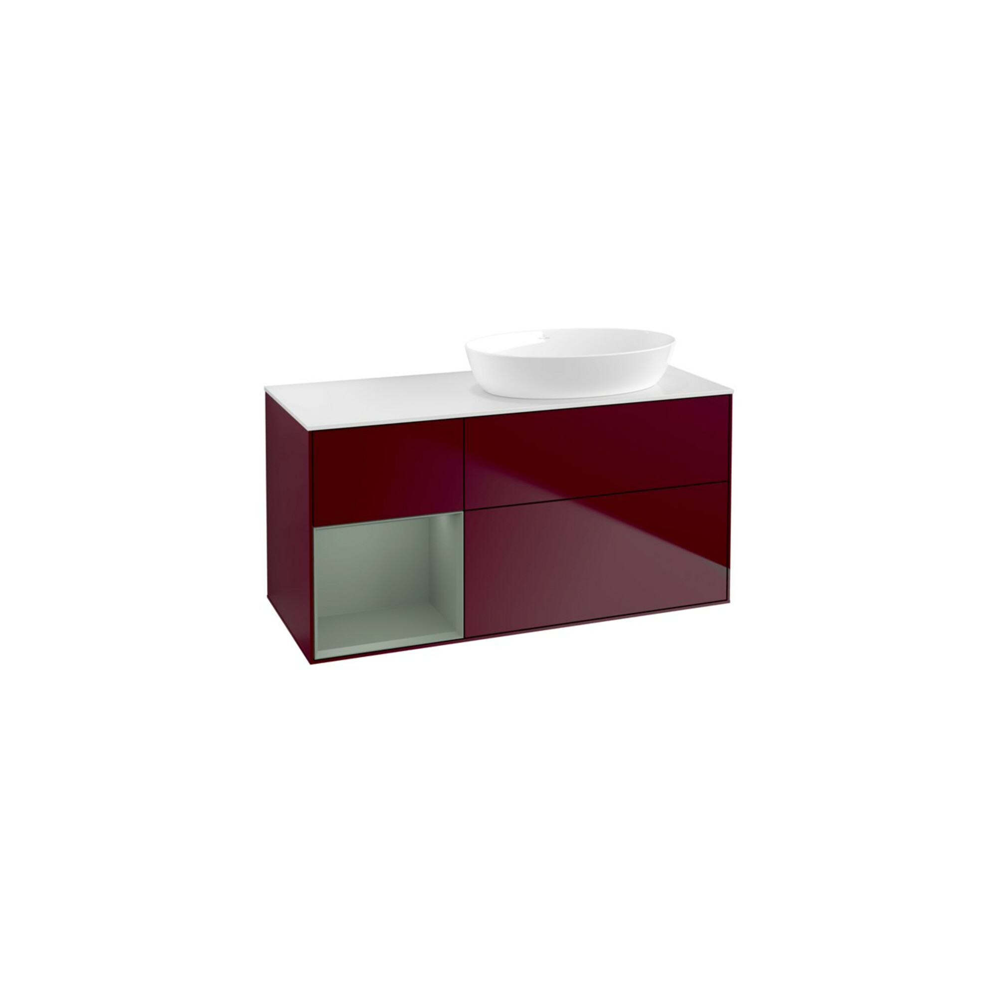 V&B Waschtischunterschrank Finion 120cm, Pl wh. m, Reg Oli. m Lac, Peo m ; Villeroy & Boch