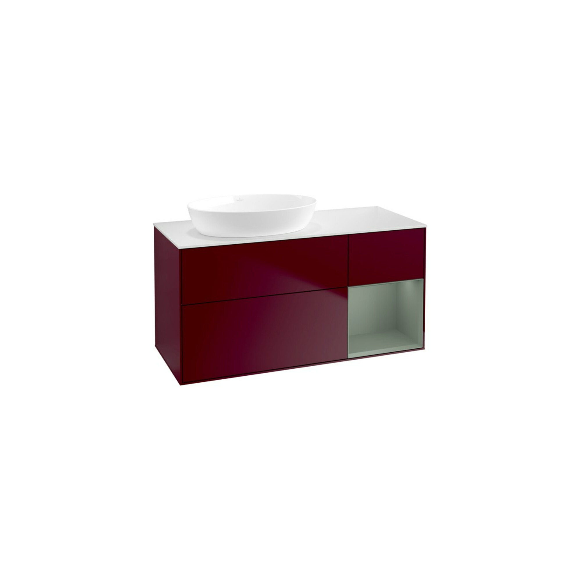 V&B Waschtischunterschrank Finion 120cm, Pl wh. m, Reg Oli. m Lac, Peo m ; Villeroy & Boch