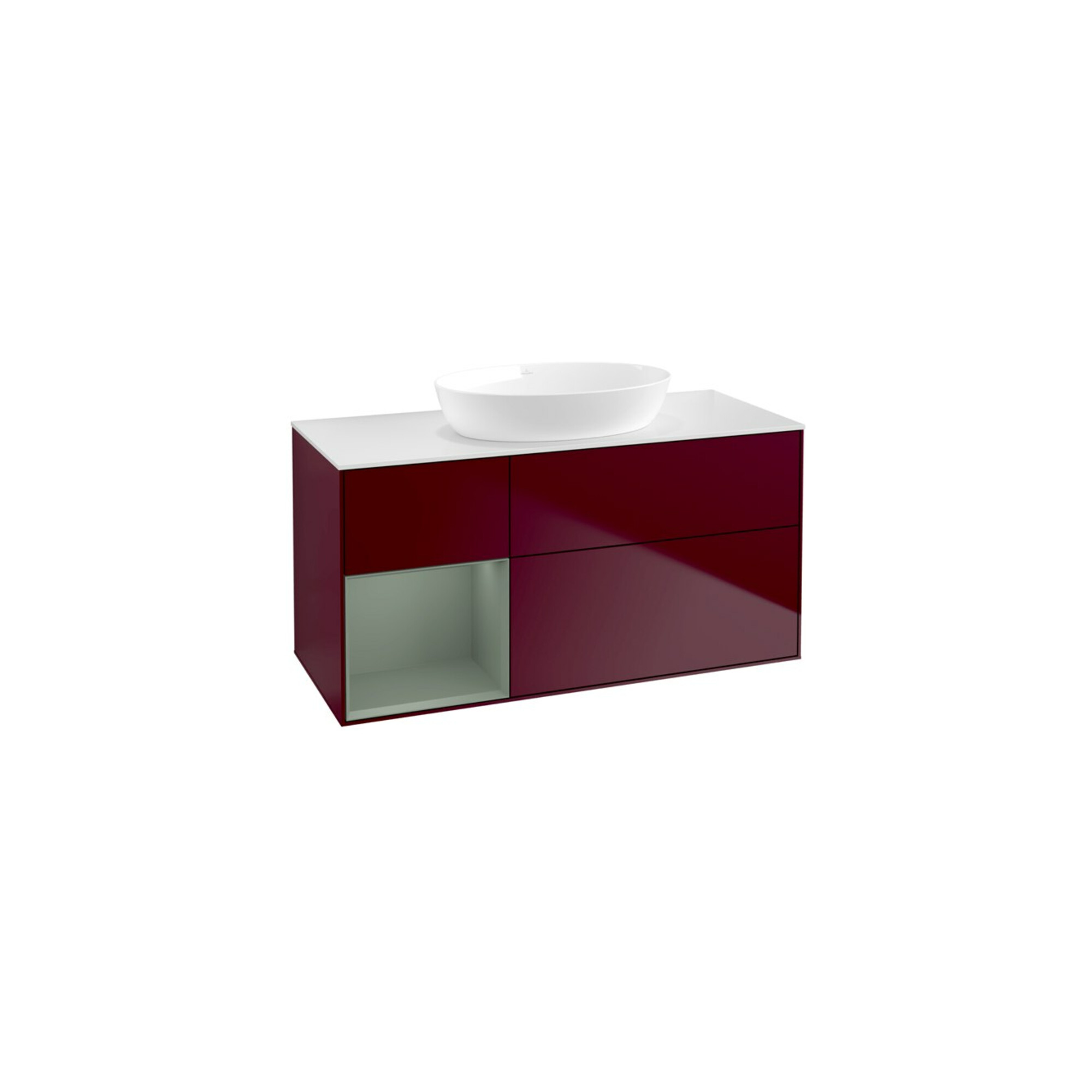 V&B Waschtischunterschrank Finion 120cm, Pl wh. m, Reg Oli. m Lac, Peo m ; Villeroy & Boch