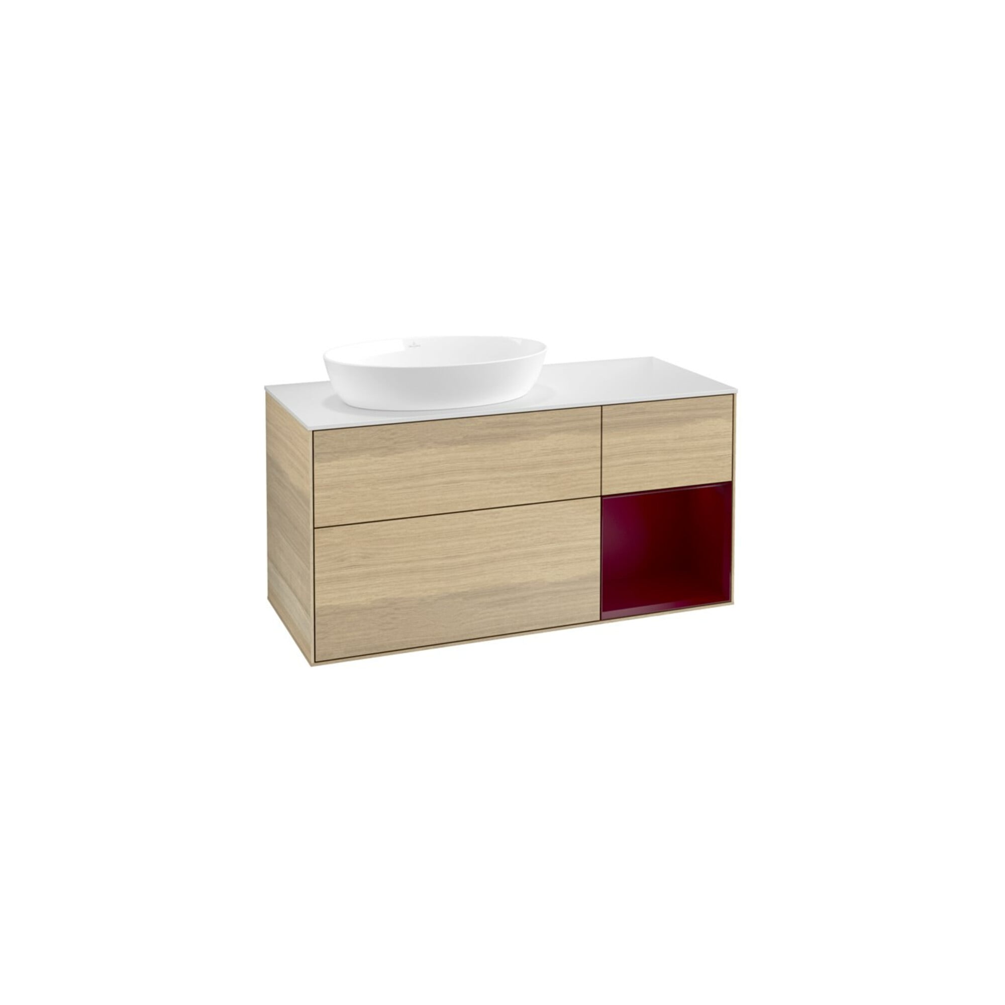 V&B Waschtischunterschrank Finion 120cm, Pl wh. m, Reg Peo m Lac, Oa ven ; Villeroy & Boch