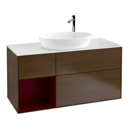 V&B Waschtischunterschrank Finion 120cm, Pl wh. m, Reg Peo m Lac, wal ven