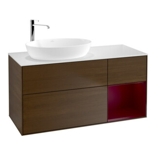 V&B Waschtischunterschrank Finion 120cm, Pl wh. m, Reg Peo m Lac, wal ven