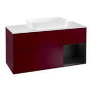 V&B Waschtischunterschrank Finion 120cm, Pl wh. m, Reg re bla m Lac, Peo m