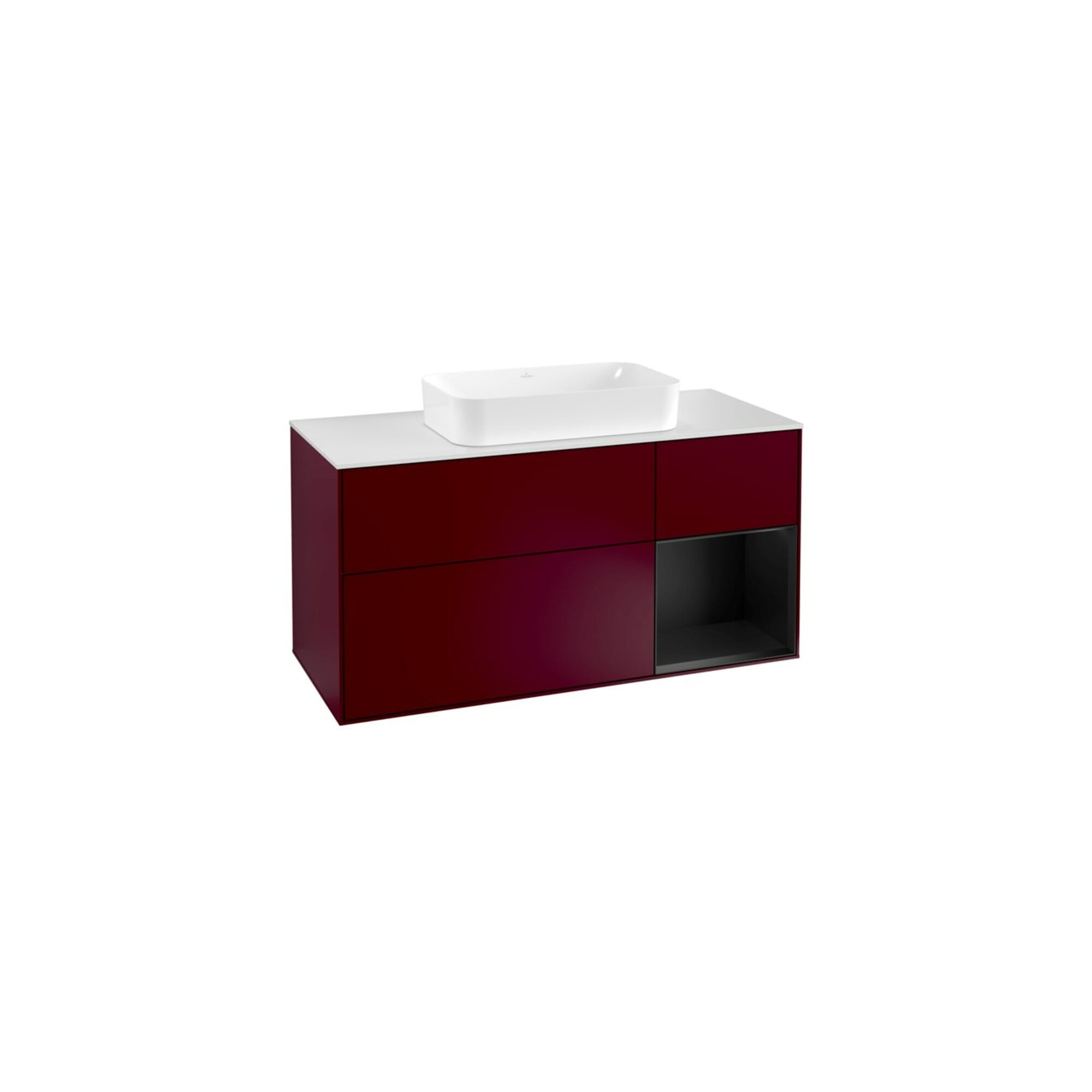 V&B Waschtischunterschrank Finion 120cm, Pl wh. m, Reg re bla m Lac, Peo m ; Villeroy & Boch