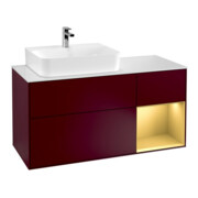 V&B Waschtischunterschrank Finion 120cm, Pl wh. m, Reg re gol m, Peo m
