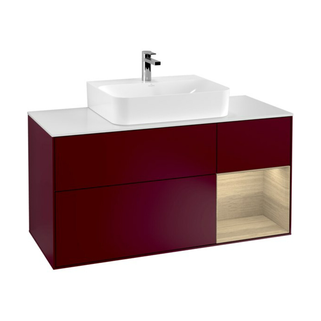 V&B Waschtischunterschrank Finion 120cm, Pl wh. m, Reg re Oa ven, Peo m