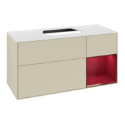 V&B Waschtischunterschrank Finion 120cm, Pl wh. m, Reg re Peo, si Gr m Lac