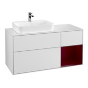 V&B Waschtischunterschrank Finion 120cm, Pl wh. m, Reg re Peo, wh. m Lac