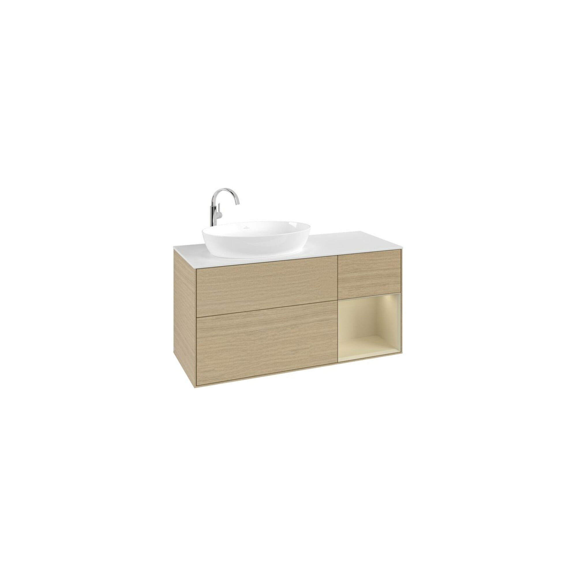 V&B Waschtischunterschrank Finion 120cm, Pl wh. m, Reg si Gr m Lac, Oa ven ; Villeroy & Boch