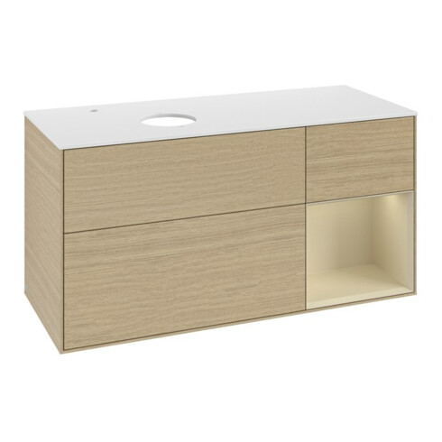 V&B Waschtischunterschrank Finion 120cm, Pl wh. m, Reg si Gr m Lac, Oa ven