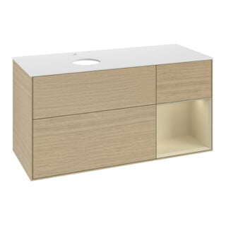 V&B Waschtischunterschrank Finion 120cm, Pl wh. m, Reg si Gr m Lac, Oa ven