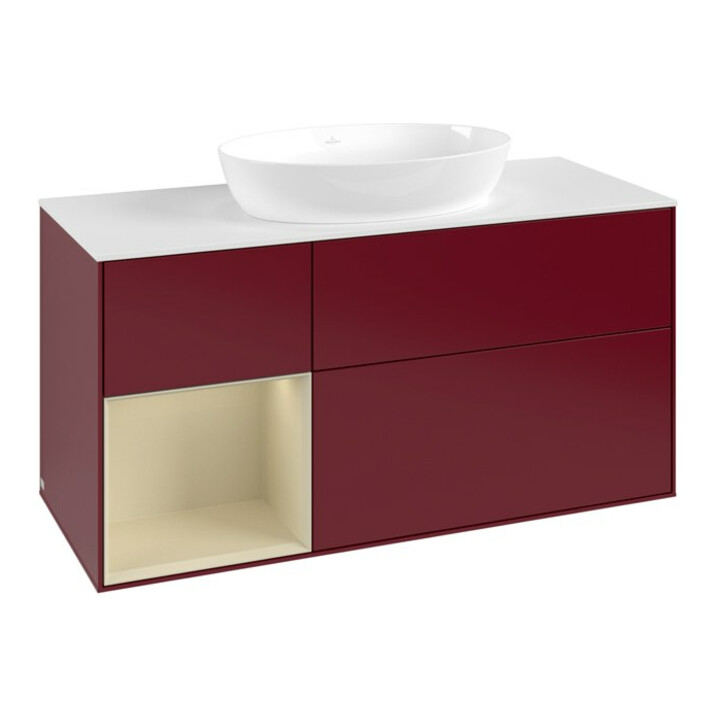 V&B Waschtischunterschrank Finion 120cm, Pl wh. m, Reg si Gr m Lac, Peo m