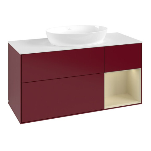 V&B Waschtischunterschrank Finion 120cm, Pl wh. m, Reg si Gr m Lac, Peo m