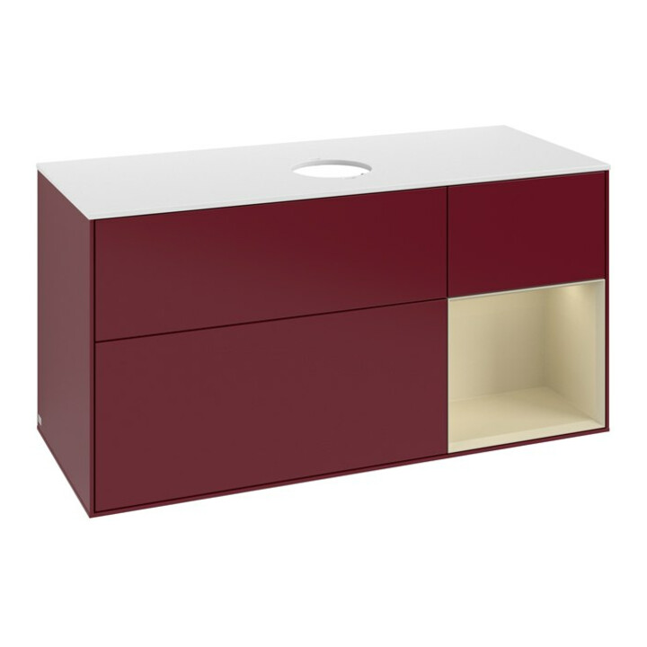 V&B Waschtischunterschrank Finion 120cm, Pl wh. m, Reg si Gr m Lac, Peo m