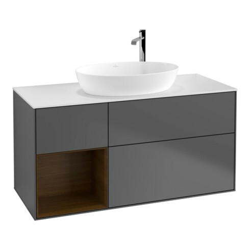 V&B Waschtischunterschrank Finion 120cm, Pl wh. m, Reg wal ven, Anthrac. m