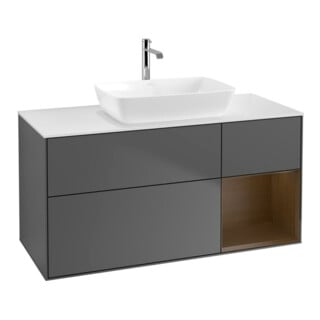 V&B Waschtischunterschrank Finion 120cm, Pl wh. m, Reg wal ven, Anthrac. m