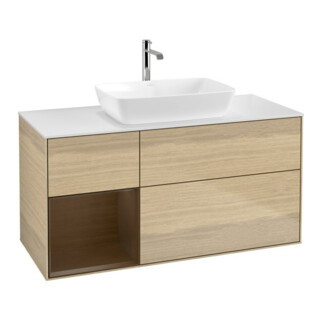 V&B Waschtischunterschrank Finion 120cm, Pl wh. m, Reg wal ven, Oa ven