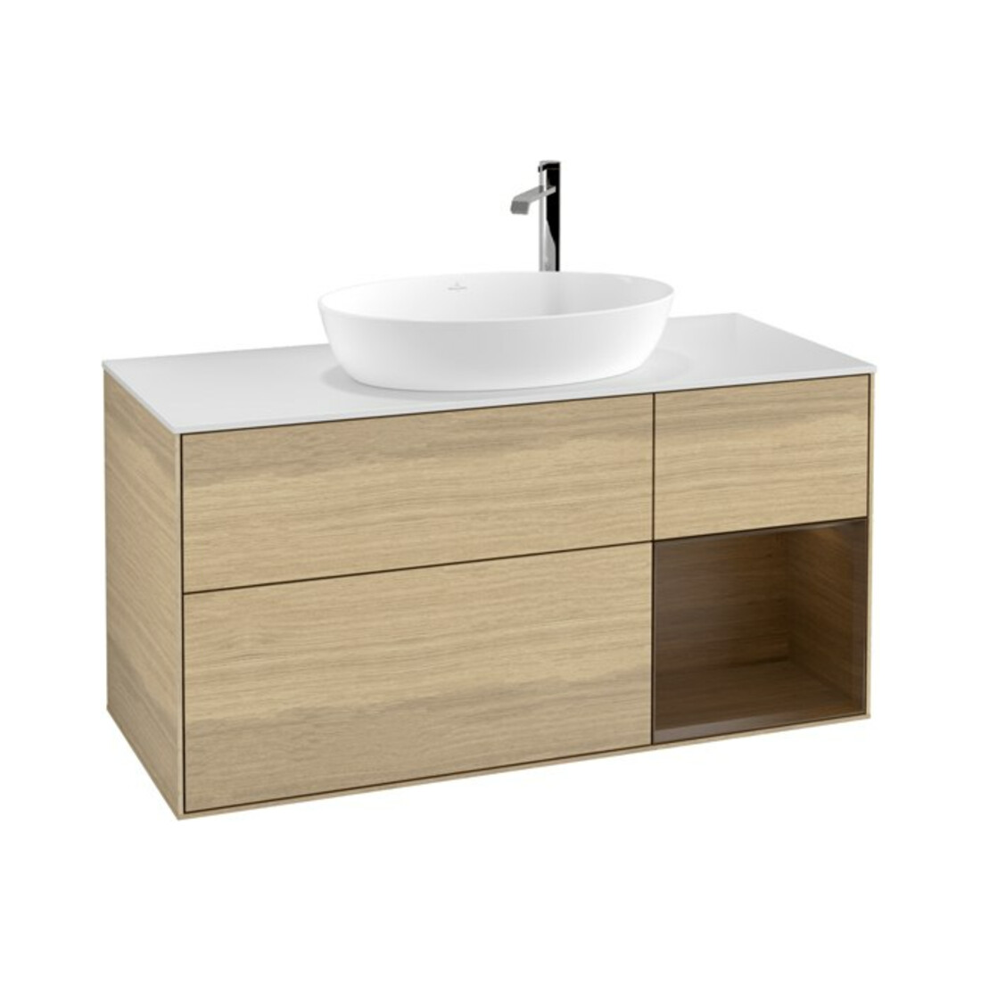 V&B Waschtischunterschrank Finion 120cm, Pl wh. m, Reg wal ven, Oa ven