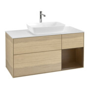 V&B Waschtischunterschrank Finion 120cm, Pl wh. m, Reg wal ven, Oa ven